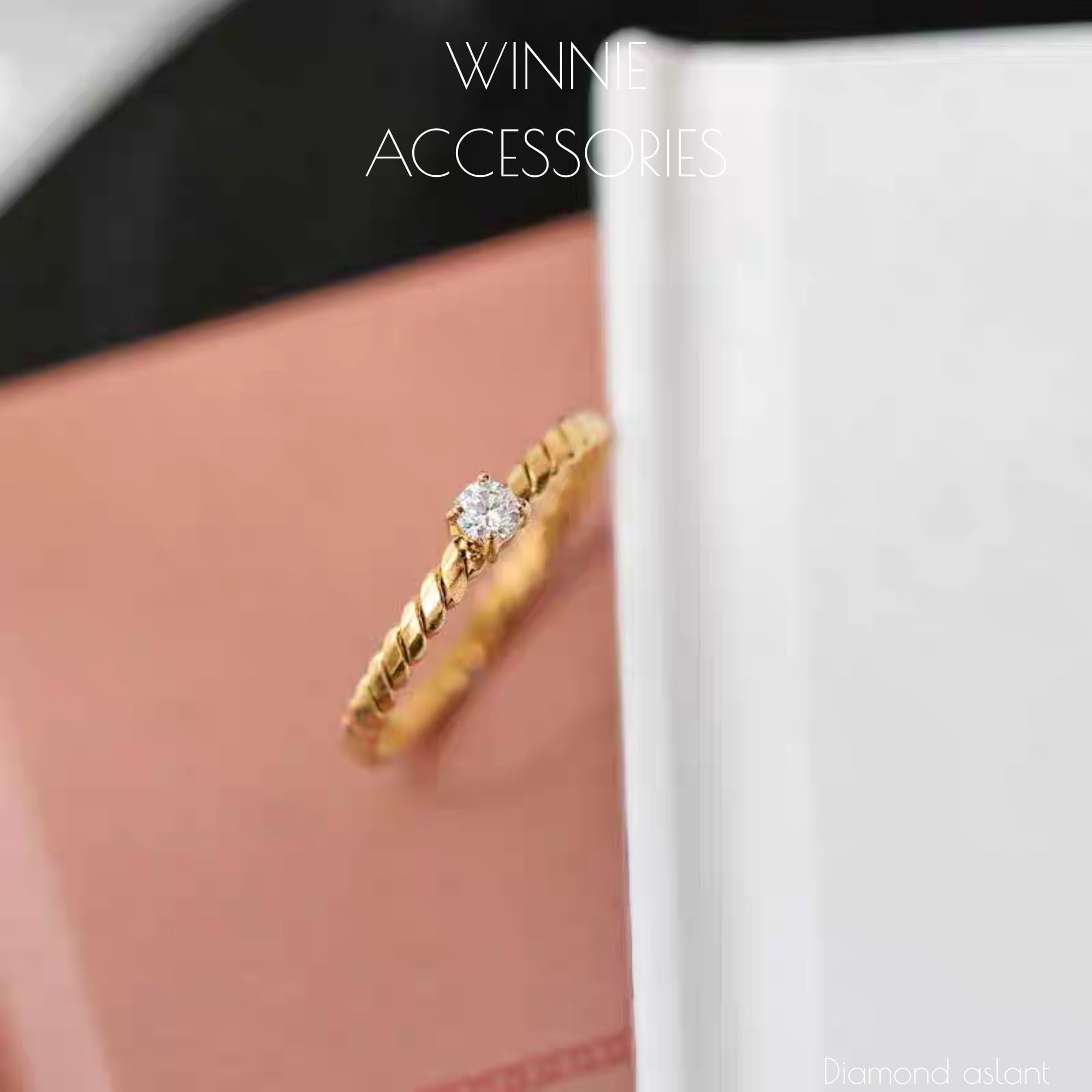  Nhẫn Titan Diamond Aslant 