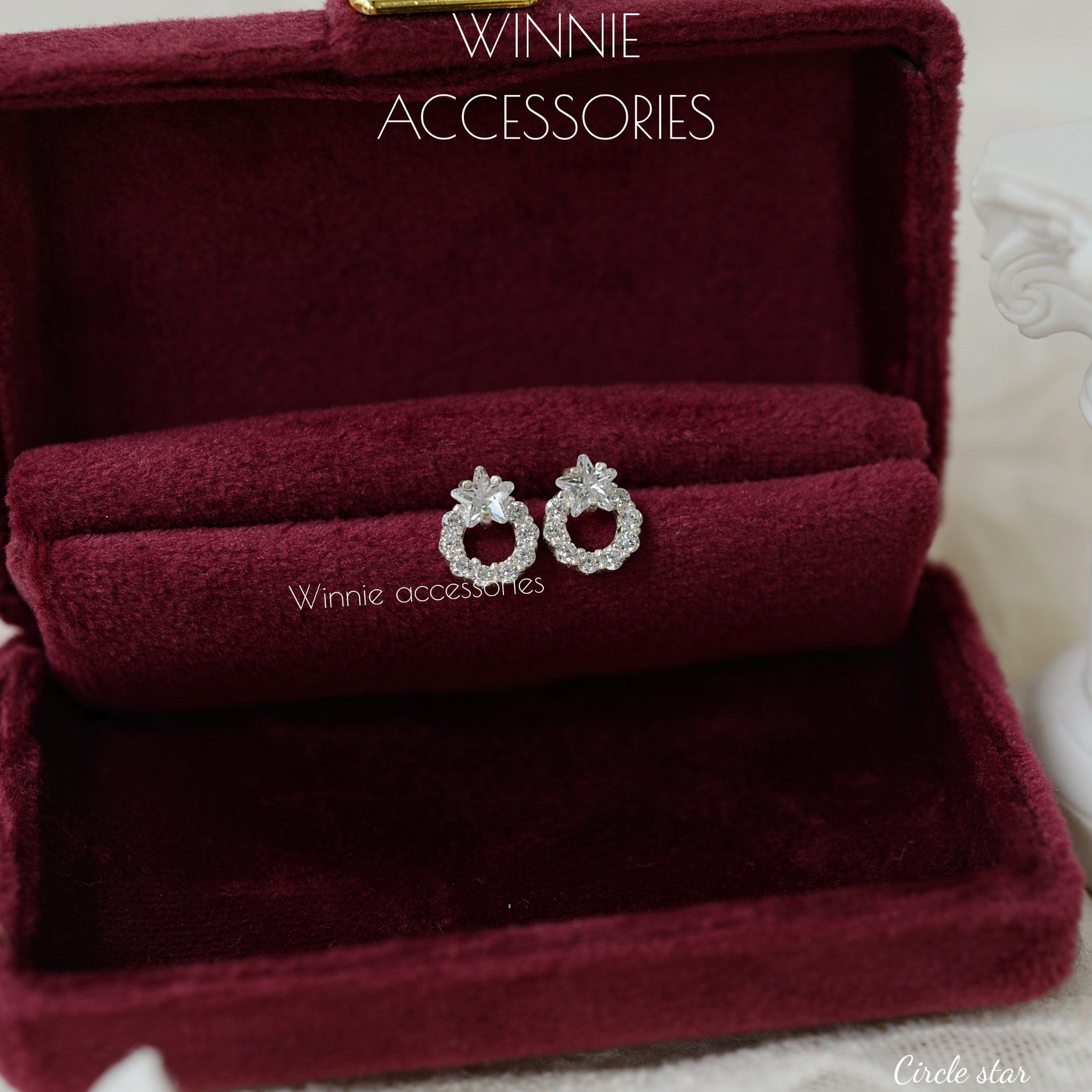  Hoa tai Bạc S925 Circle Star 