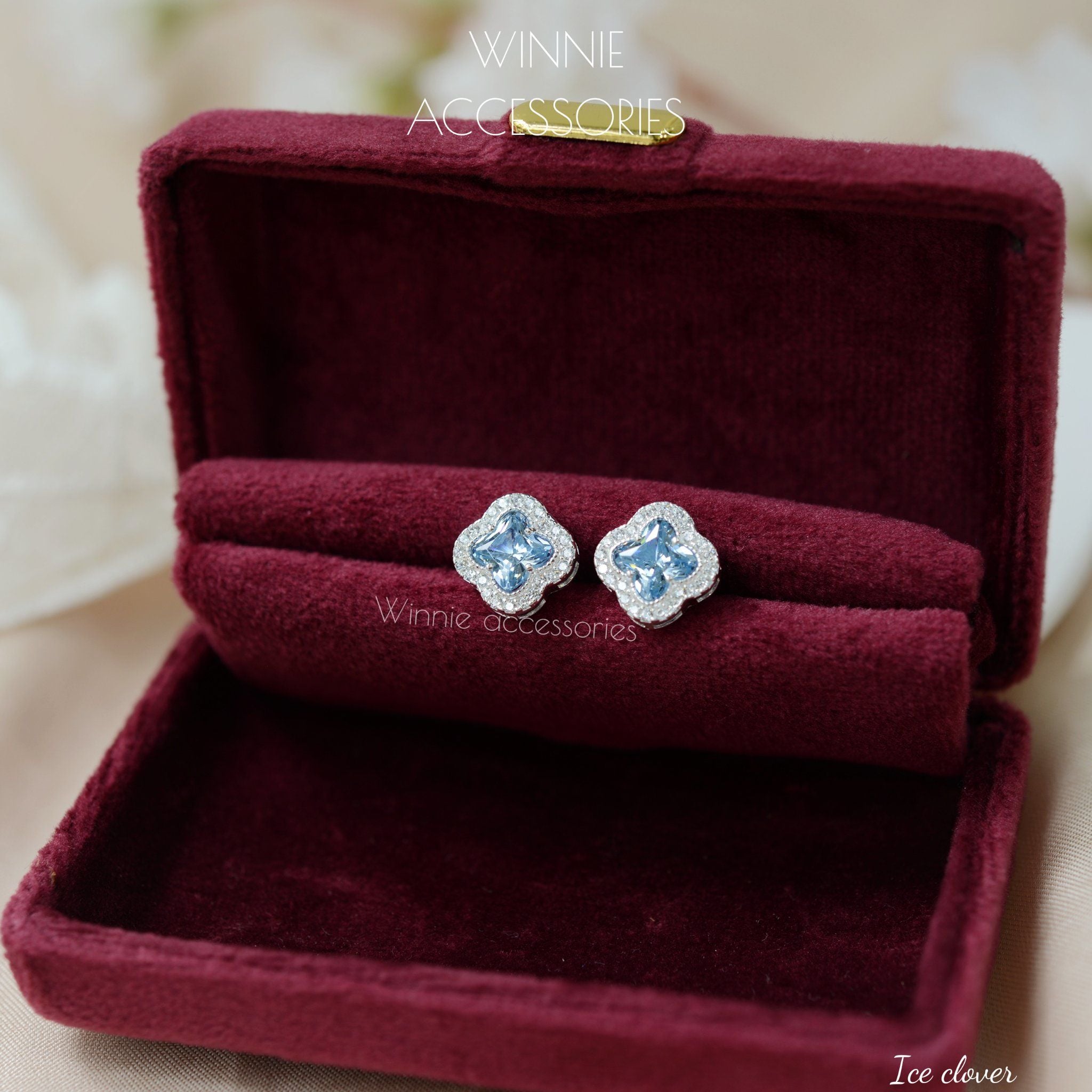  Hoa tai Bạc S925 Ice Clover 