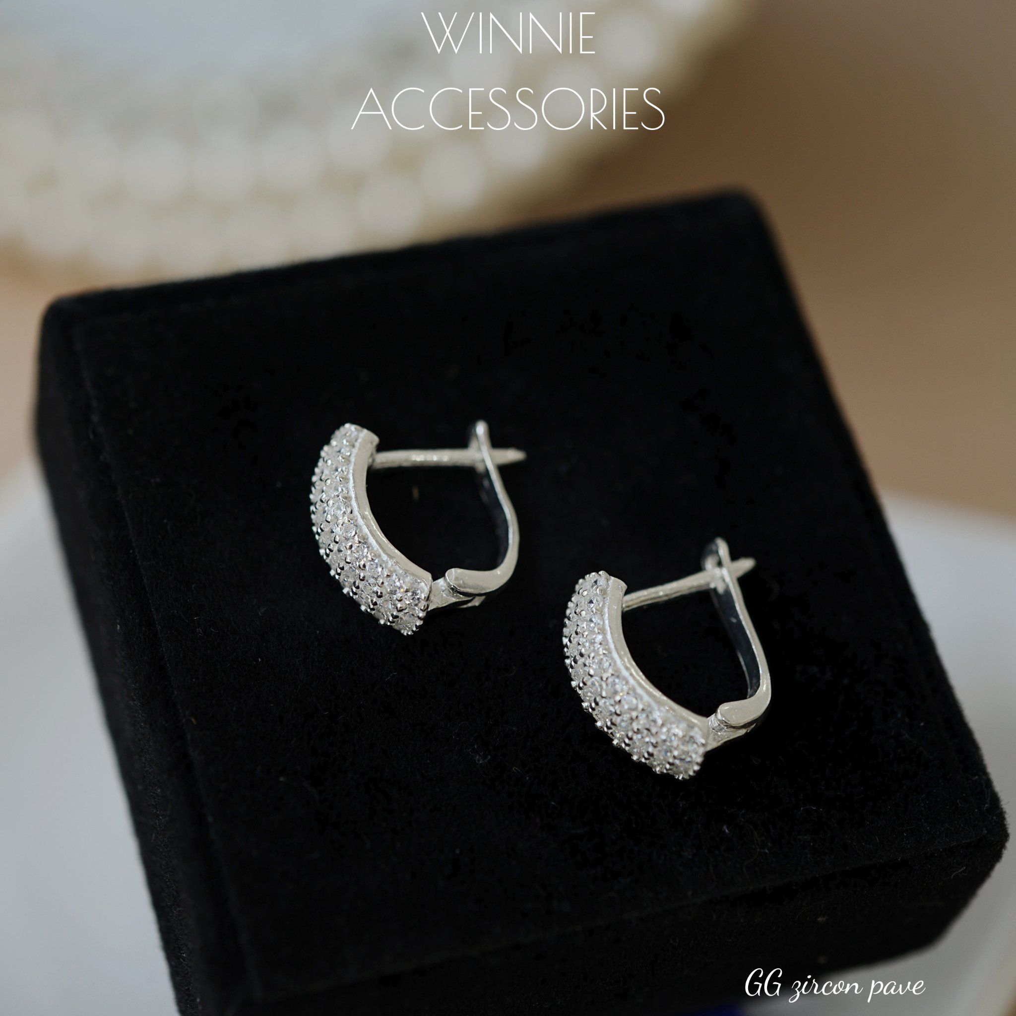  Hoa tai Bạc S925 GG Zircon Pave 