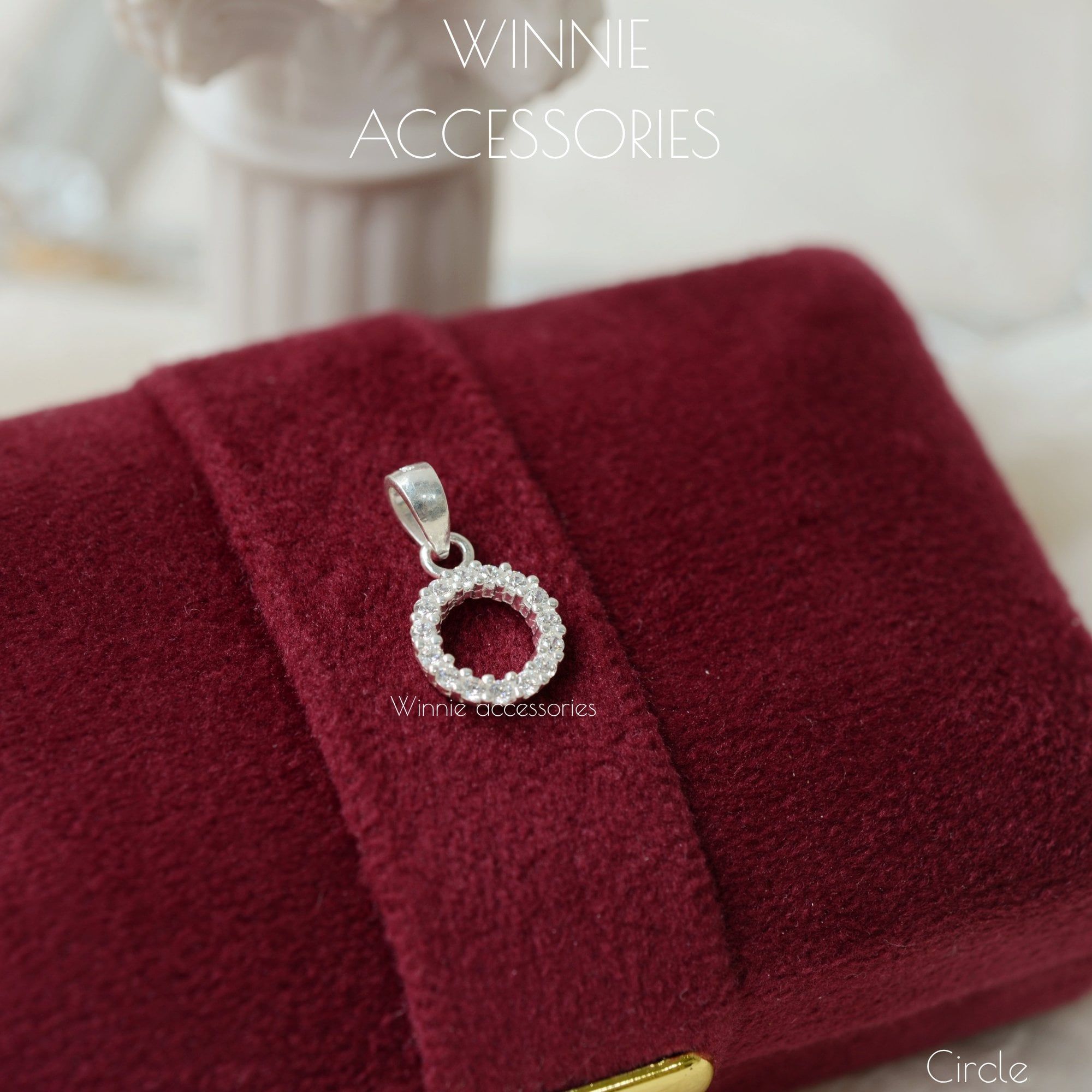  Charm Dây chuyền Bạc S925 Circle (không kèm dây) 