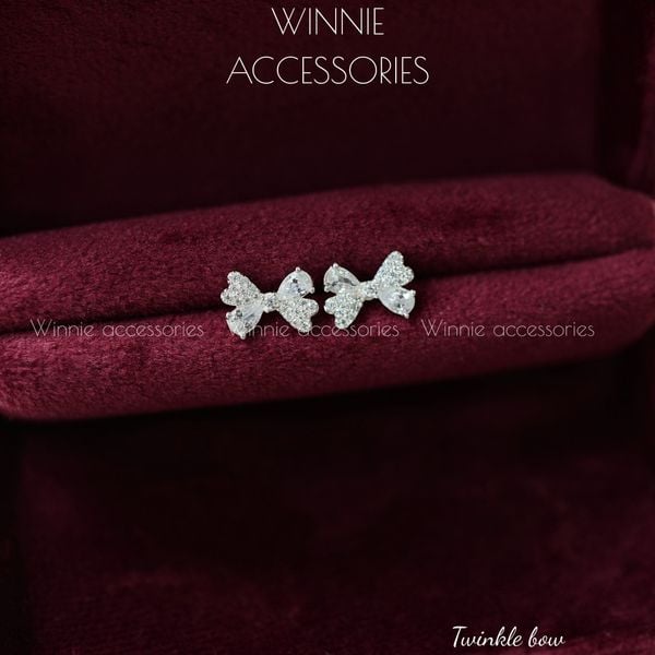  Hoa tai Bạc S925 Twinkle bow 