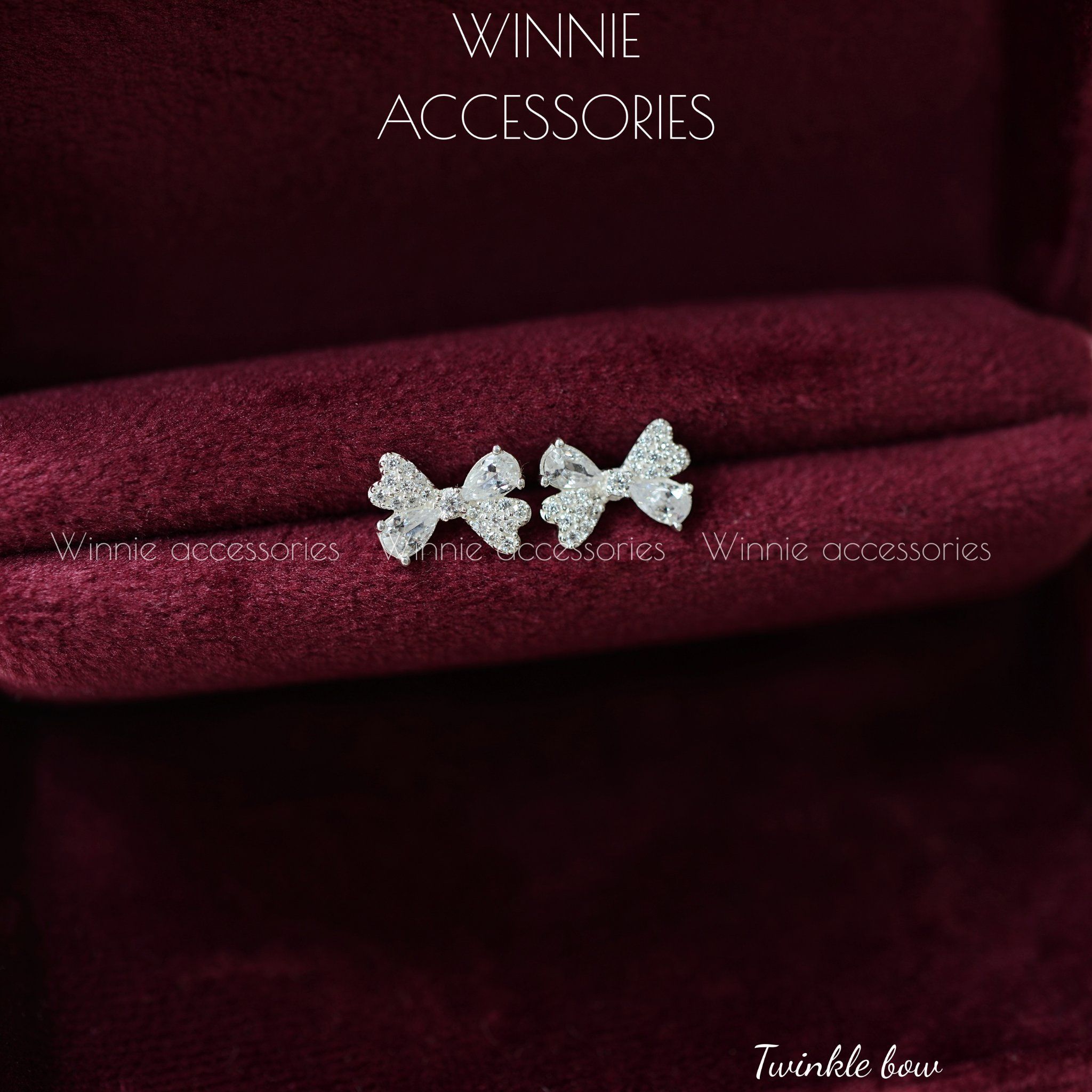 Hoa tai Bạc S925 Twinkle bow 