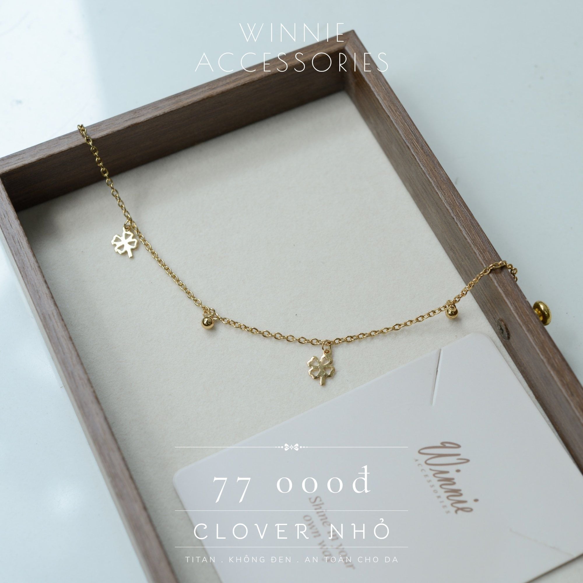  Lắc chân Titan Clover nhỏ 