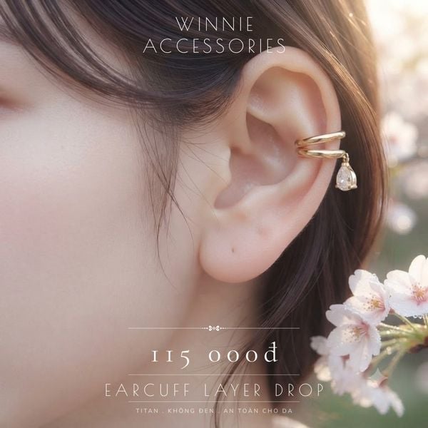  Hoa tai Titan Earcuff Layer Drop (1 chiếc) 