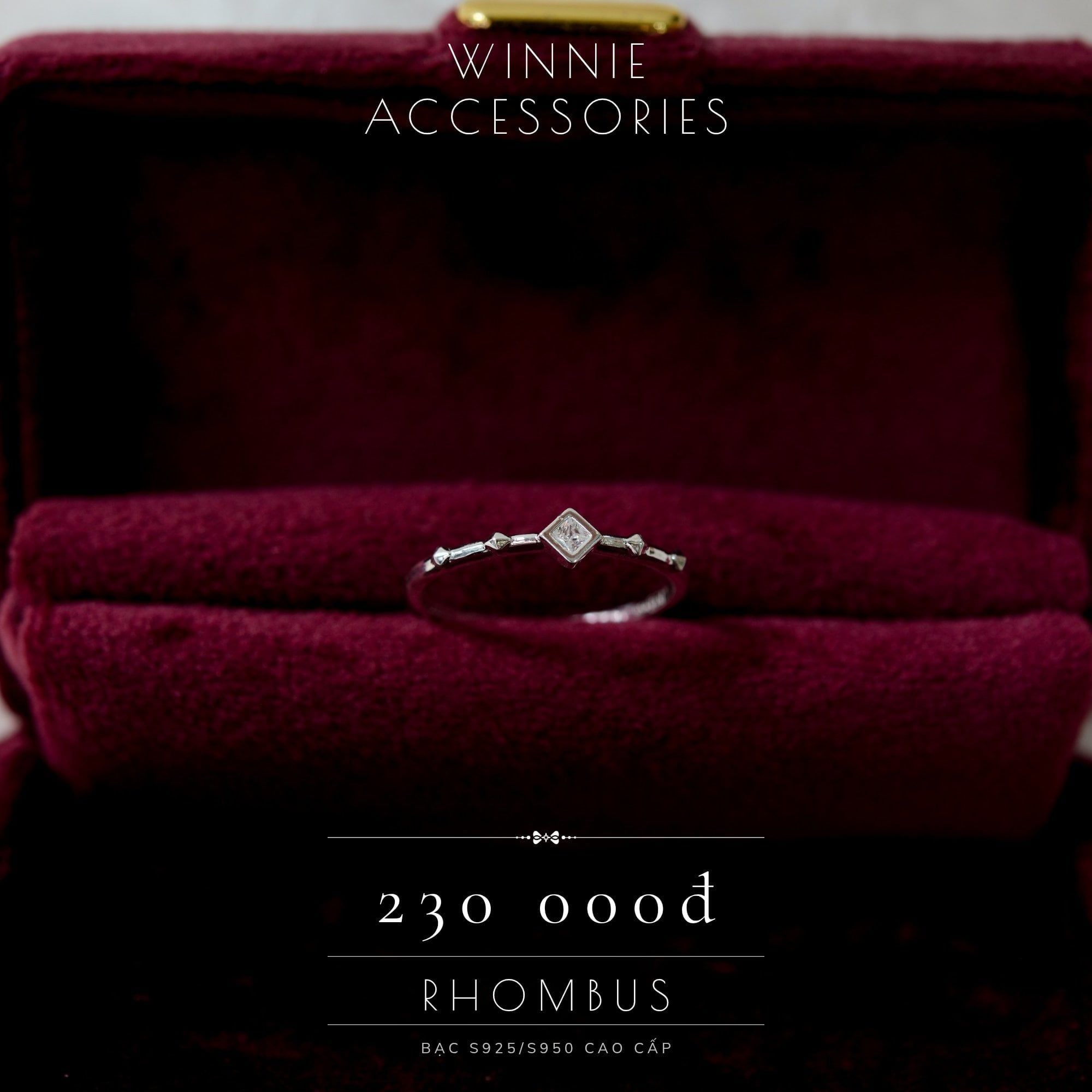  Nhẫn Bạc S925 Rhombus 
