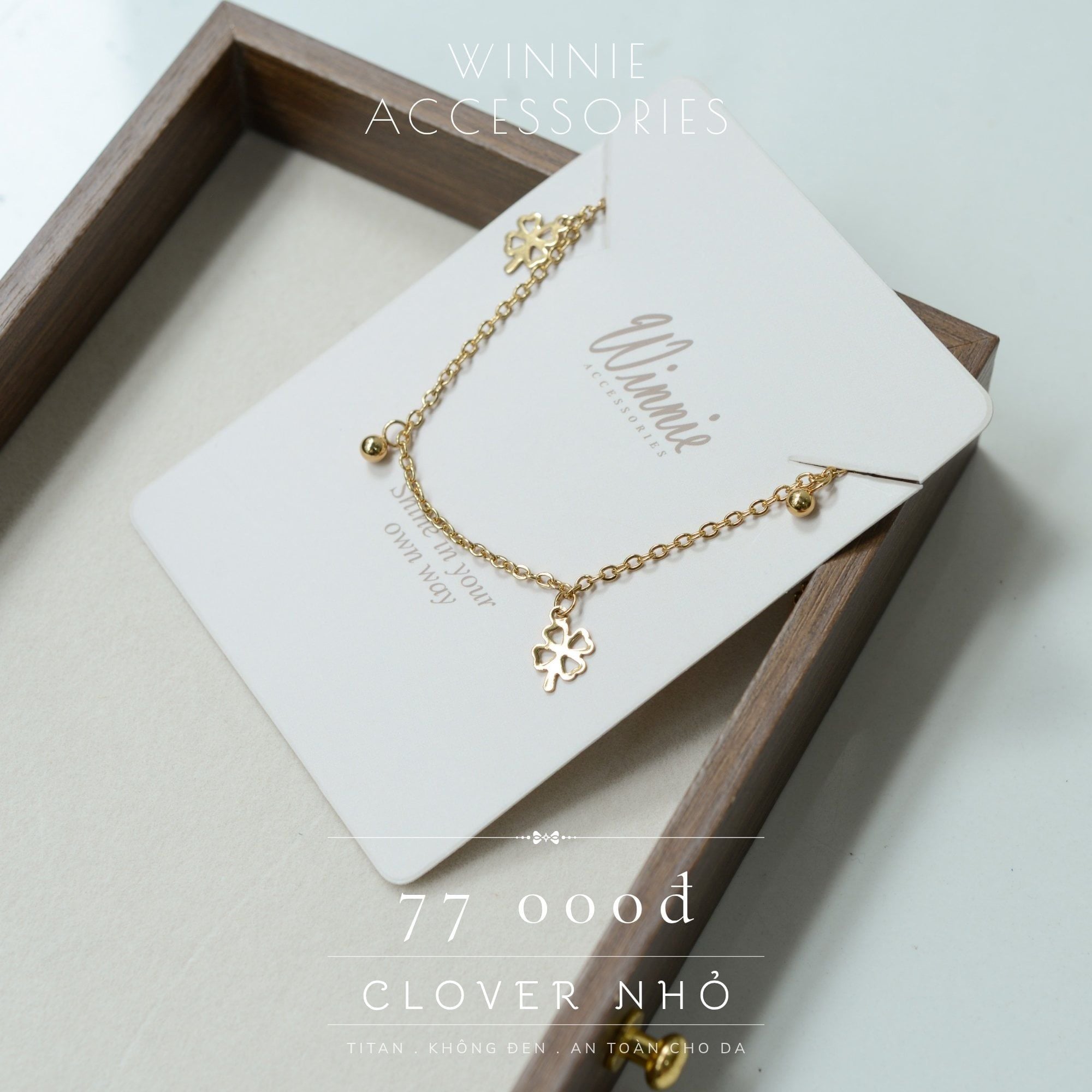  Lắc chân Titan Clover nhỏ 