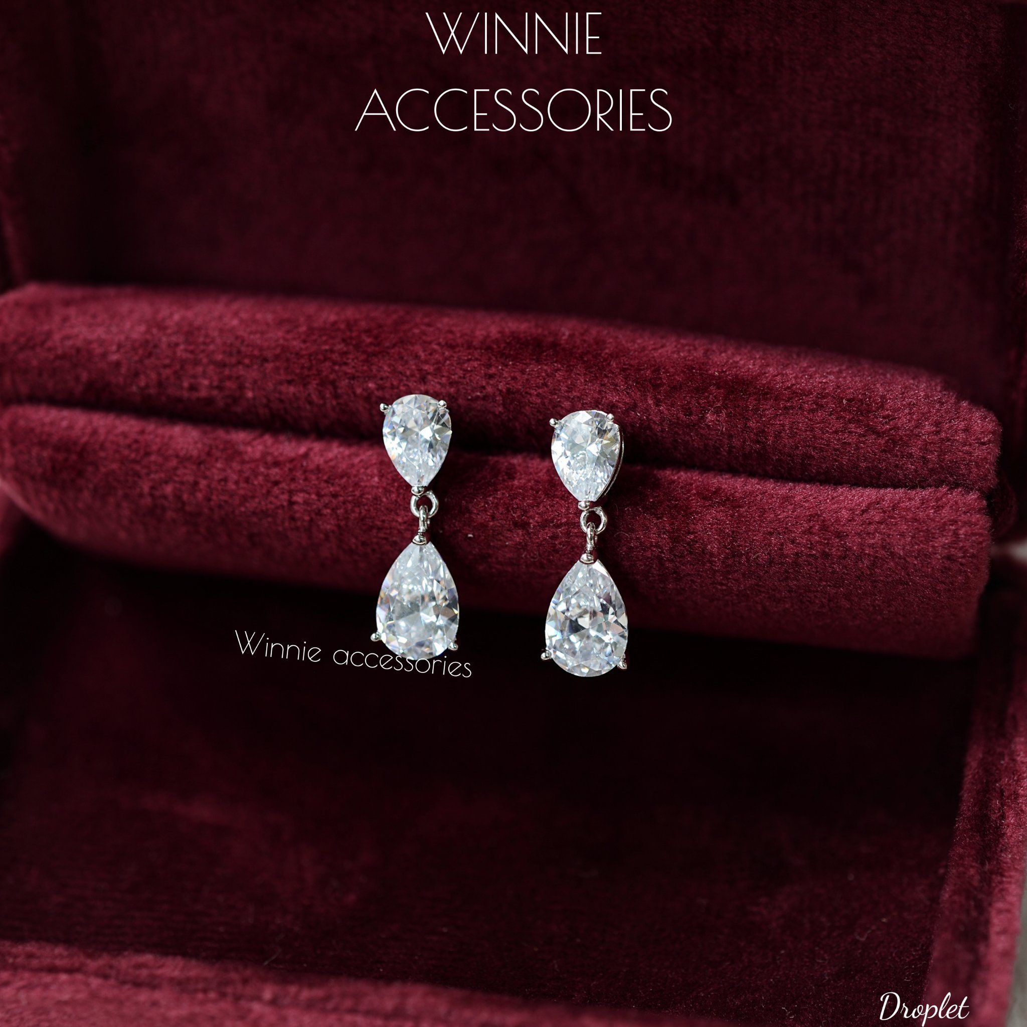  Hoa tai Bạc S925 Droplet (Đã xi kim) 