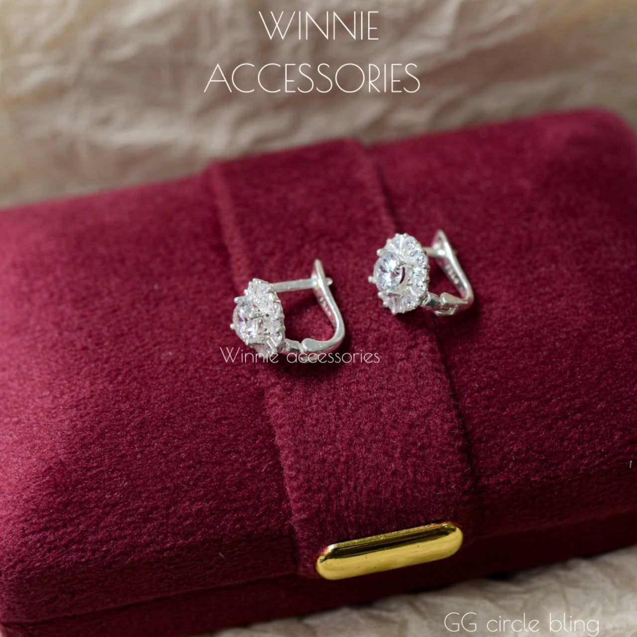  Hoa tai Bạc S925 GG Circle Bling 
