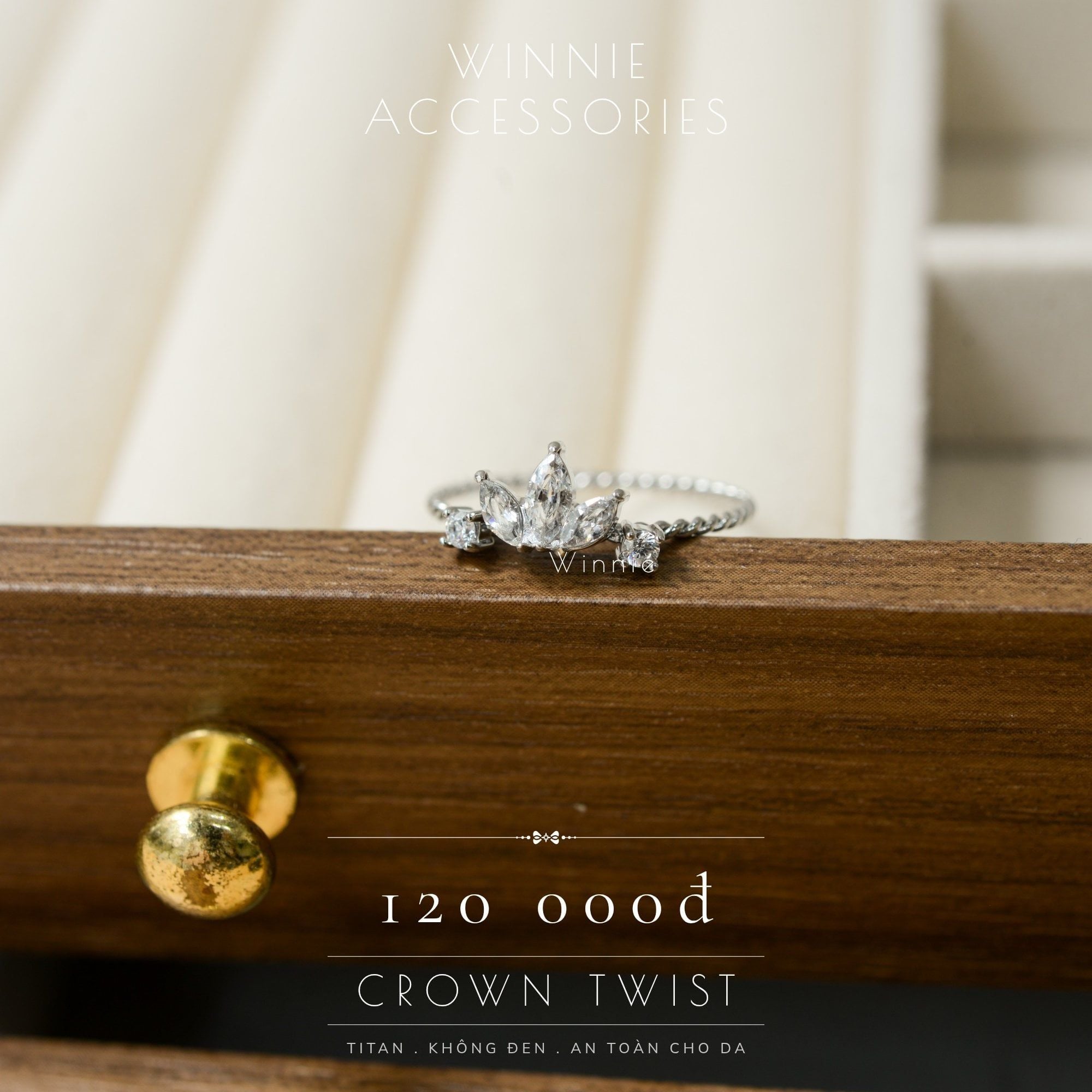  Nhẫn Titan Crown Twist B 