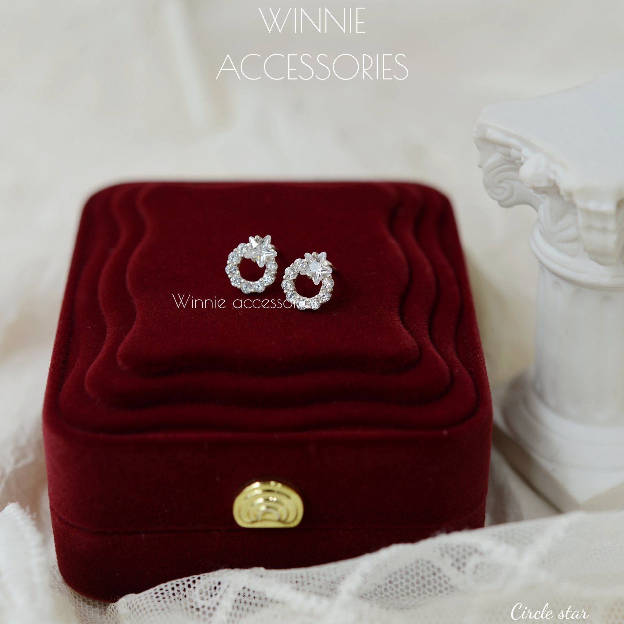  Hoa tai Bạc S925 Circle Star 