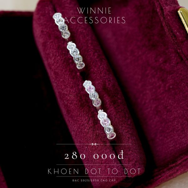 Hoa tai Bạc S925 Khoen Dot to dot 