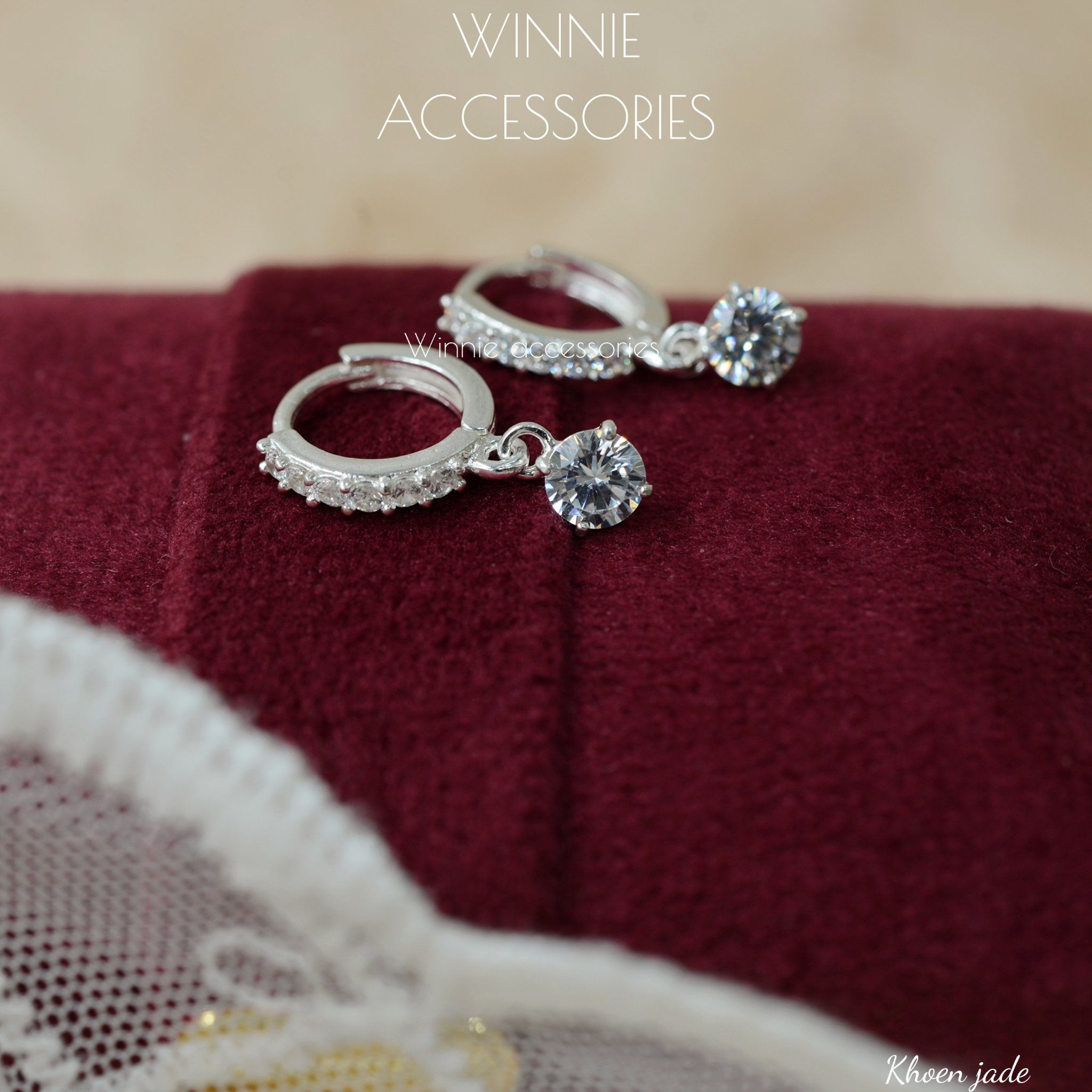  Hoa tai Bạc S925 Khoen Jade 