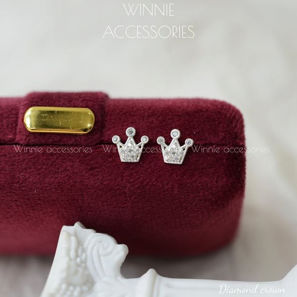  Hoa tai Bạc S925 Diamond Crown 