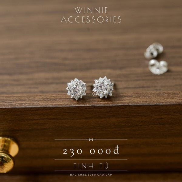  Hoa tai Bạc S925 Tinh Tú 