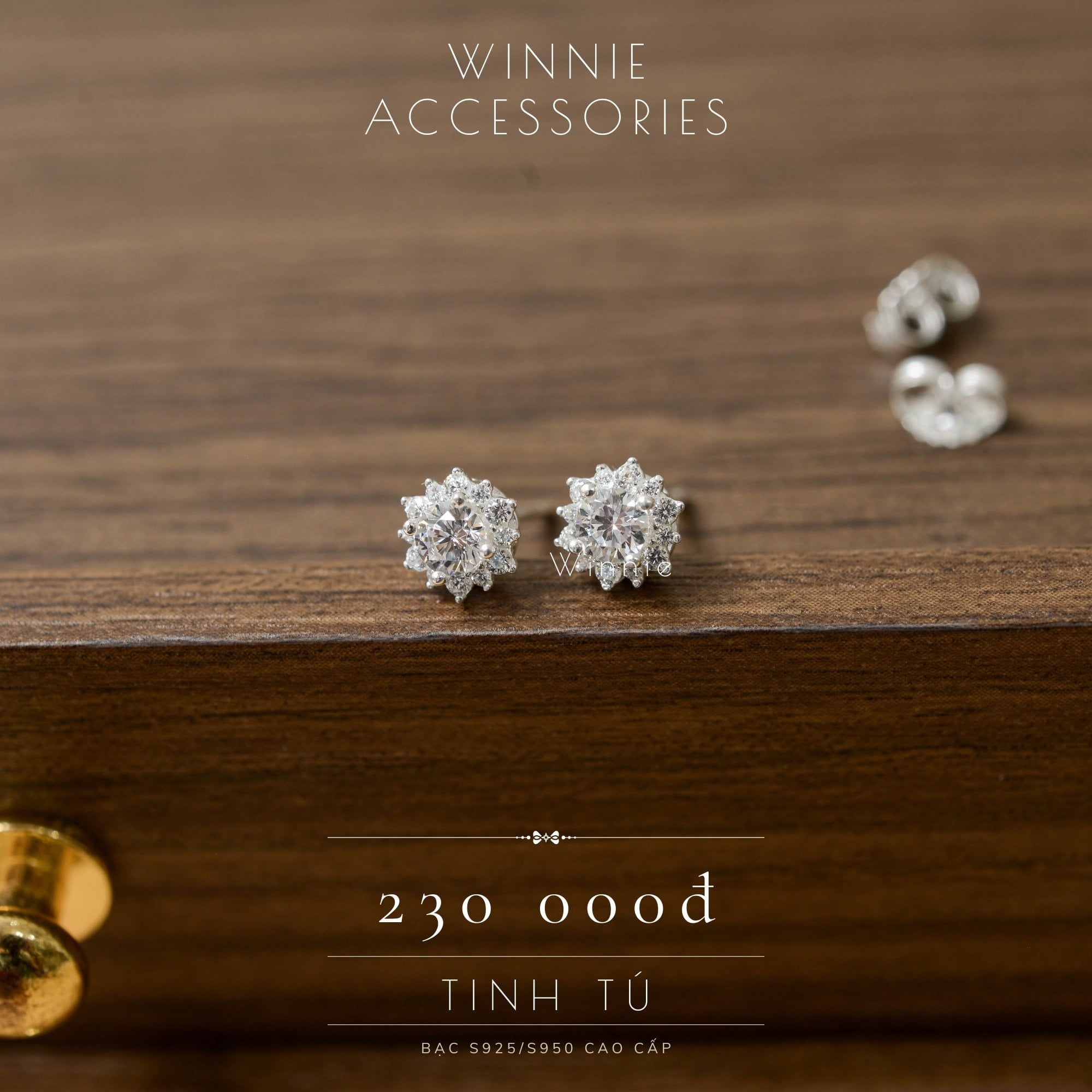  Hoa tai Bạc S925 Tinh Tú 