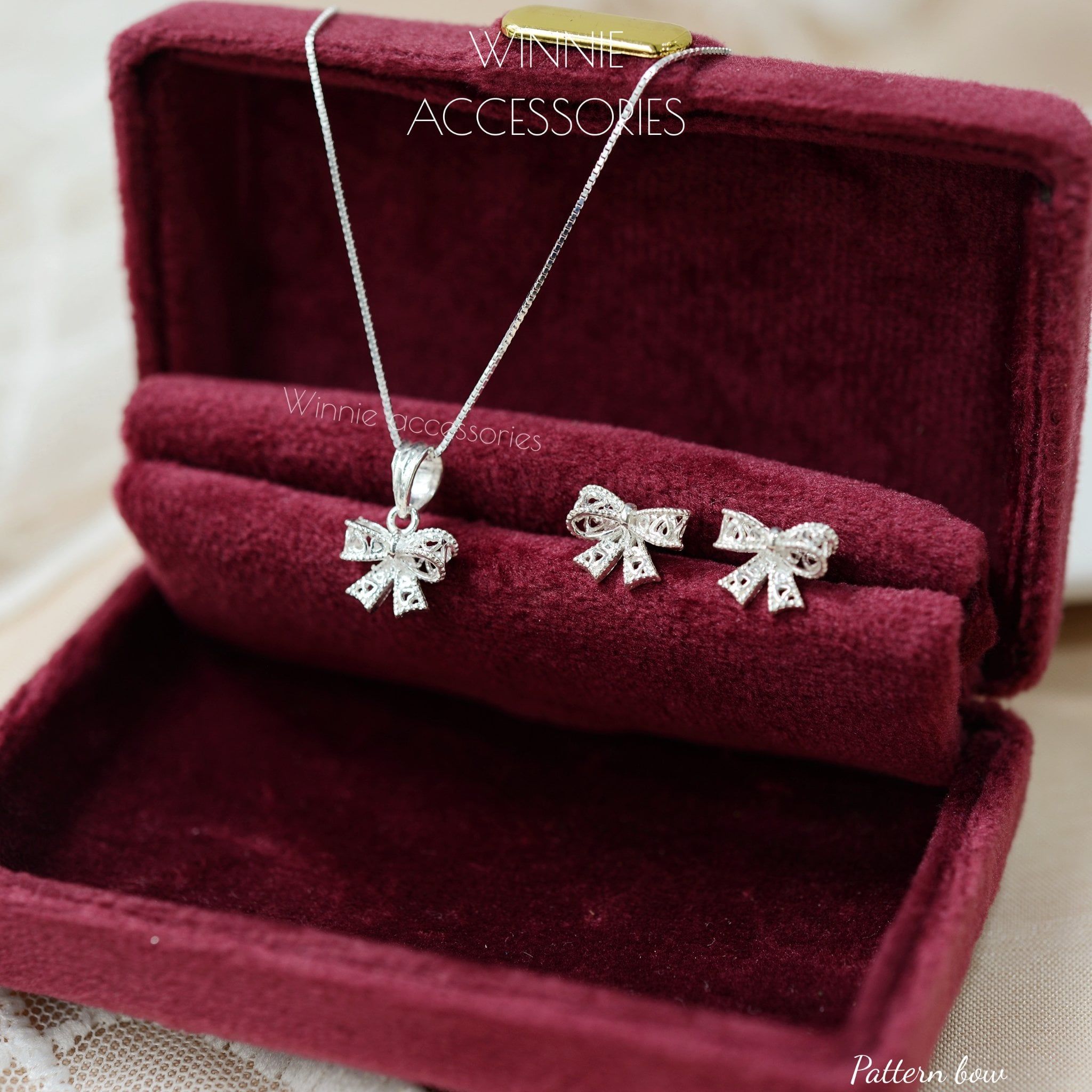  Dây chuyền Bạc S925 Pattern Bow 