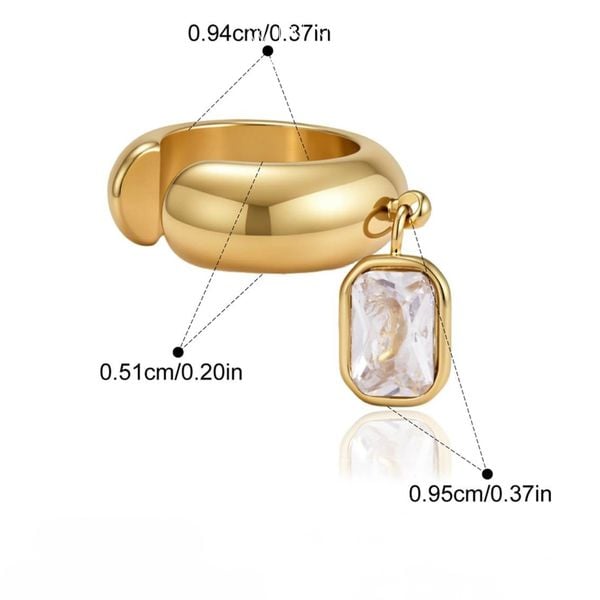  Hoa tai Titan Earcuff Simple Square (1 chiếc) 
