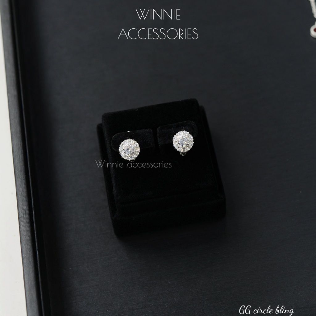  Hoa tai Bạc S925 GG Circle Bling 