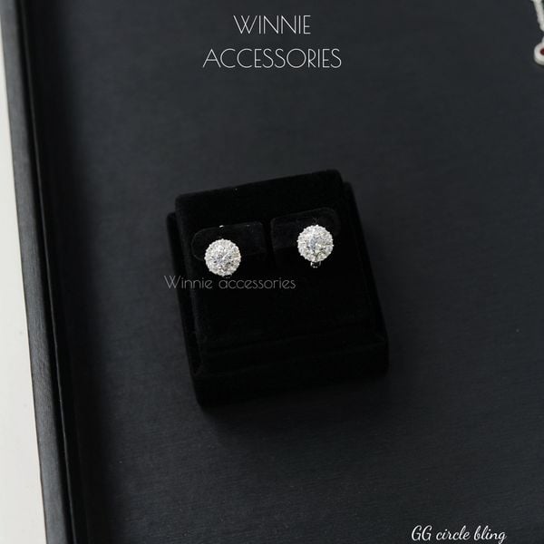  Hoa tai Bạc S925 GG Circle Bling 