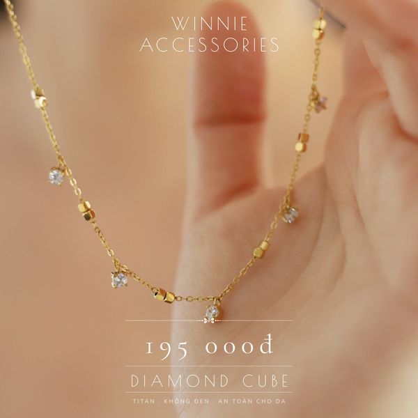  Dây chuyền Titan Diamond Cube 