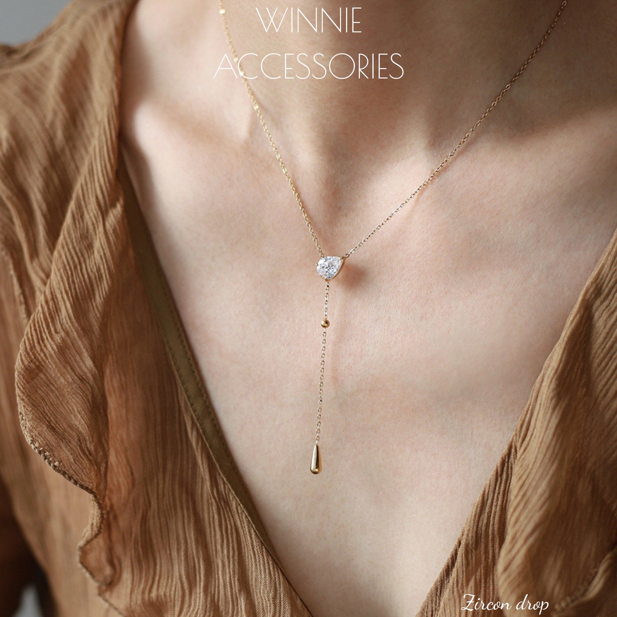  Dây chuyền Titan Zircon Drop 