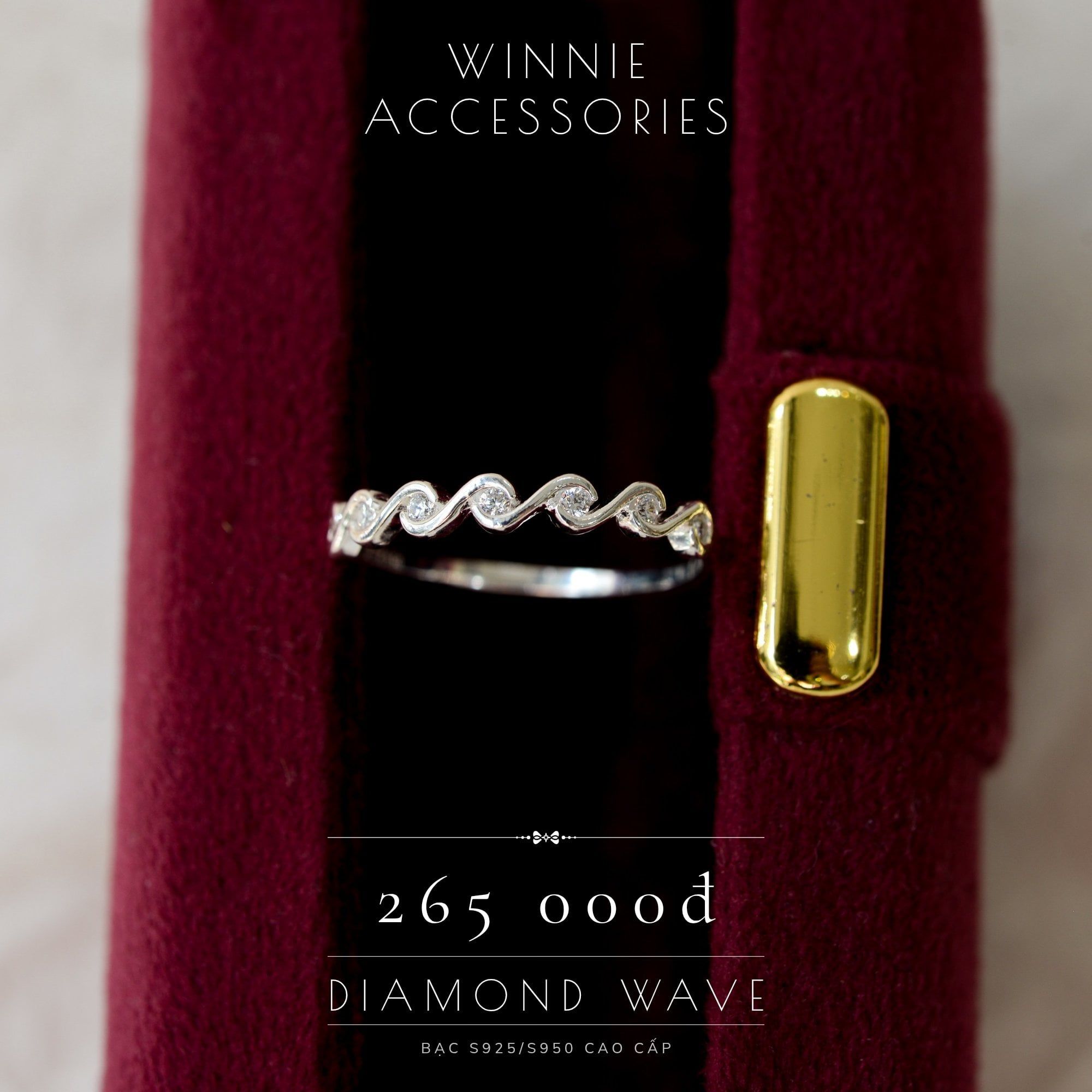  Nhẫn Bạc S925 Diamond Wave 