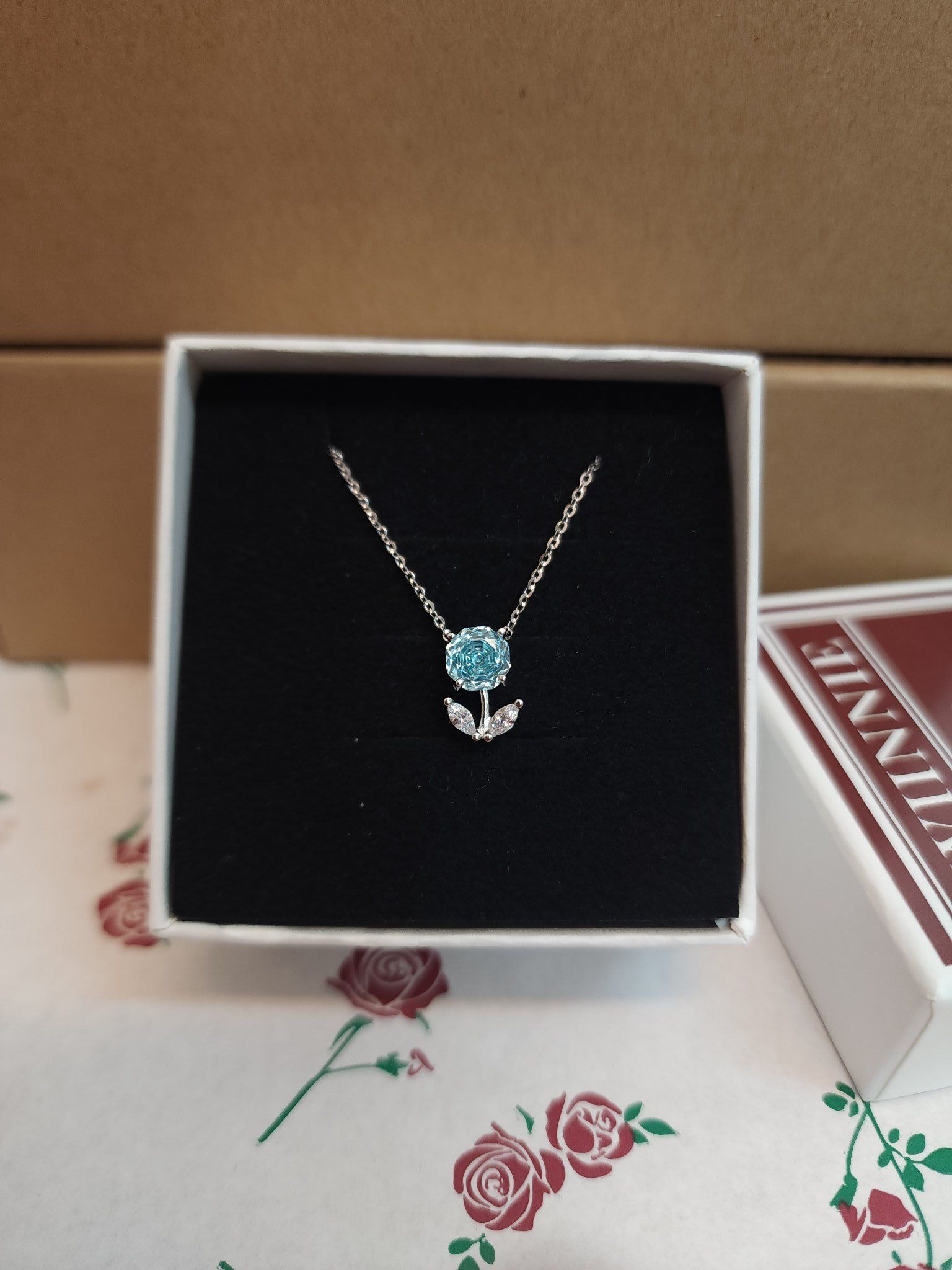  Dây chuyền Bạc S925 Đá Nam Phi Aqua Bloom 