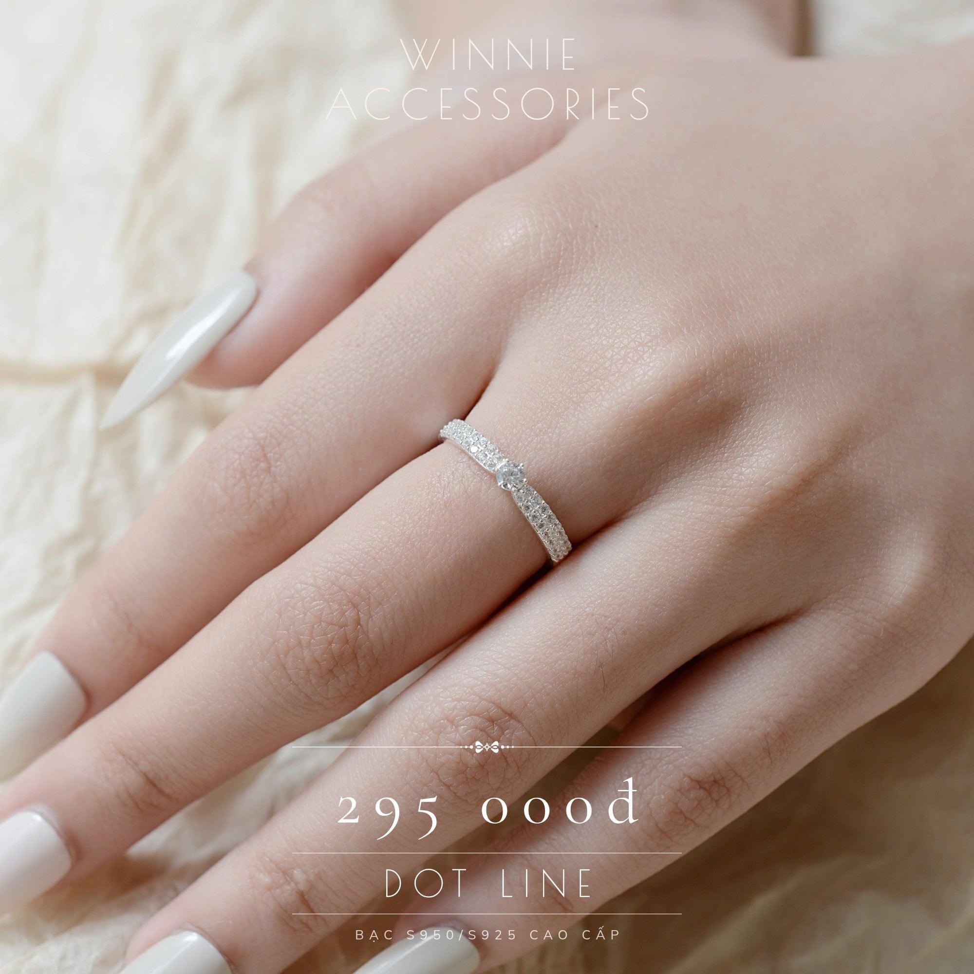  Nhẫn Bạc S925 Dot line 