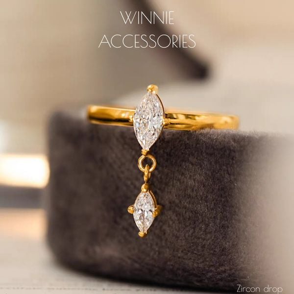  Nhẫn Titan Zircon Drop 