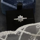  Nhẫn Bạc S925 Hoa mai chấu thấp 