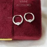  Hoa tai Bạc S925 Circle heart 