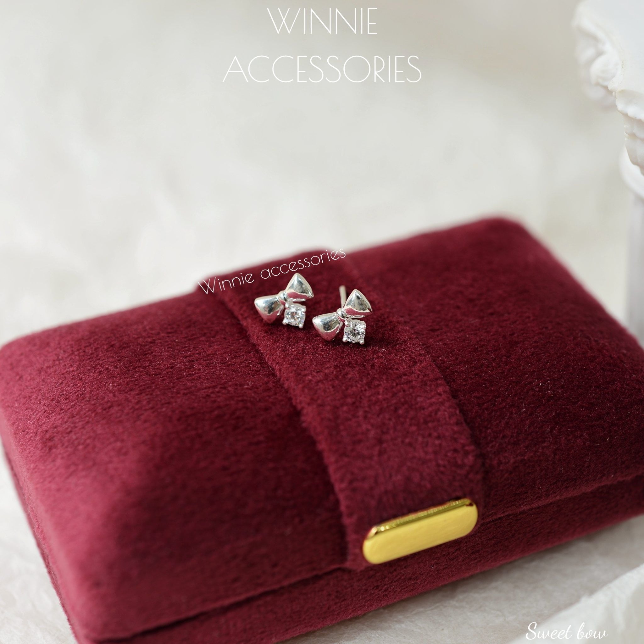  Hoa tai Bạc S925 Sweet bow 