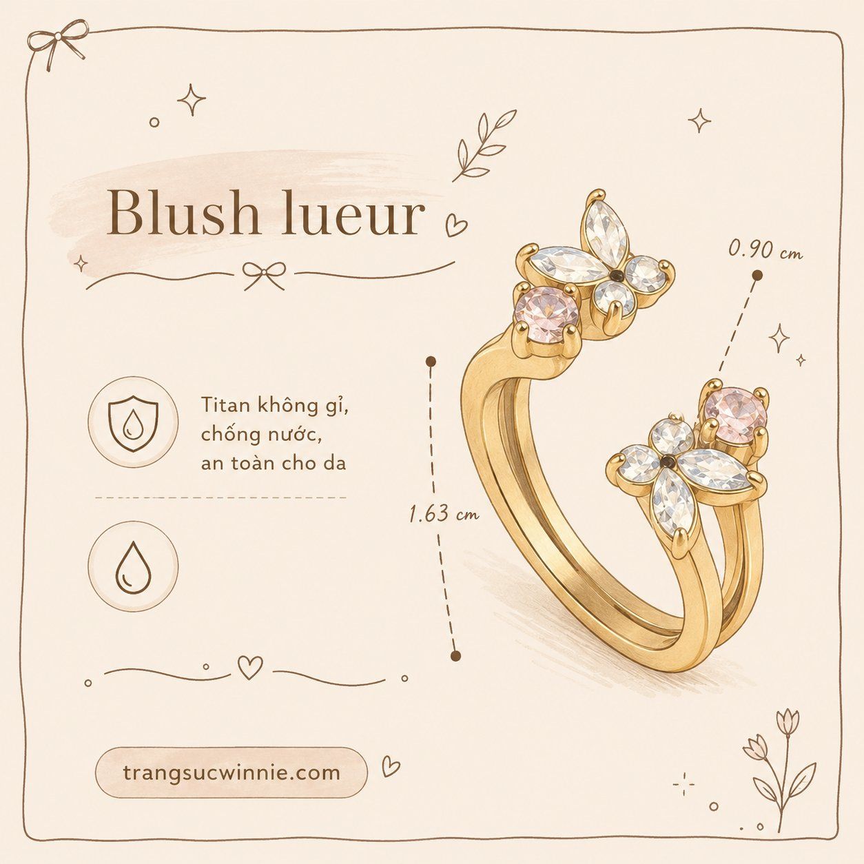  Nhẫn Titan Blush Lueur 