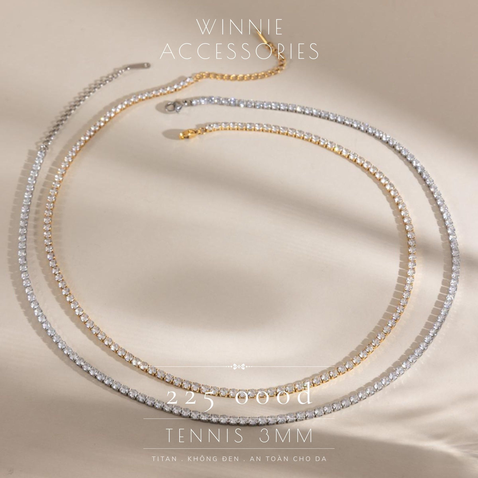  Dây chuyền Titan Tennis 3mm VG 