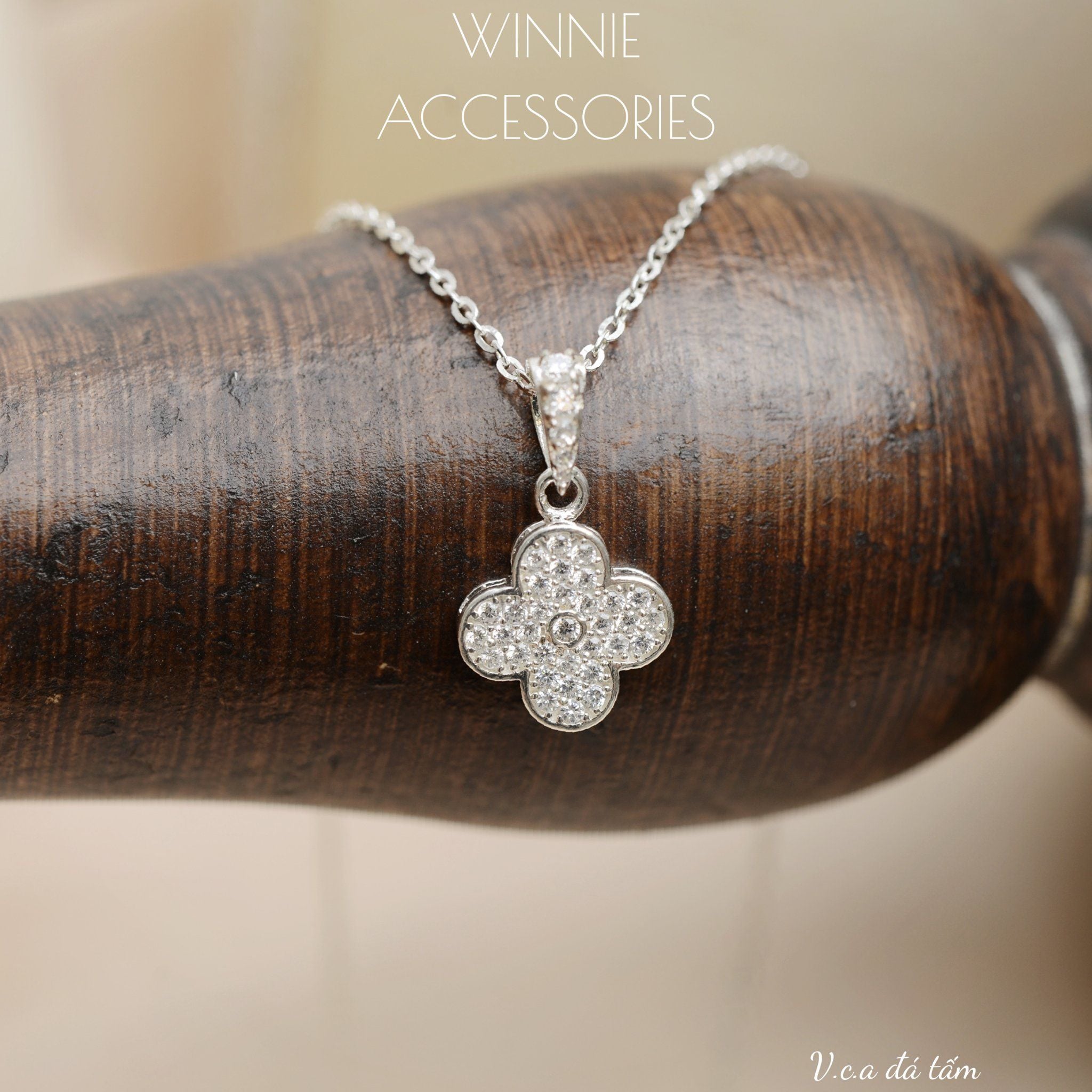  Dây chuyền Bạc S925 VCA Đá Tấm 