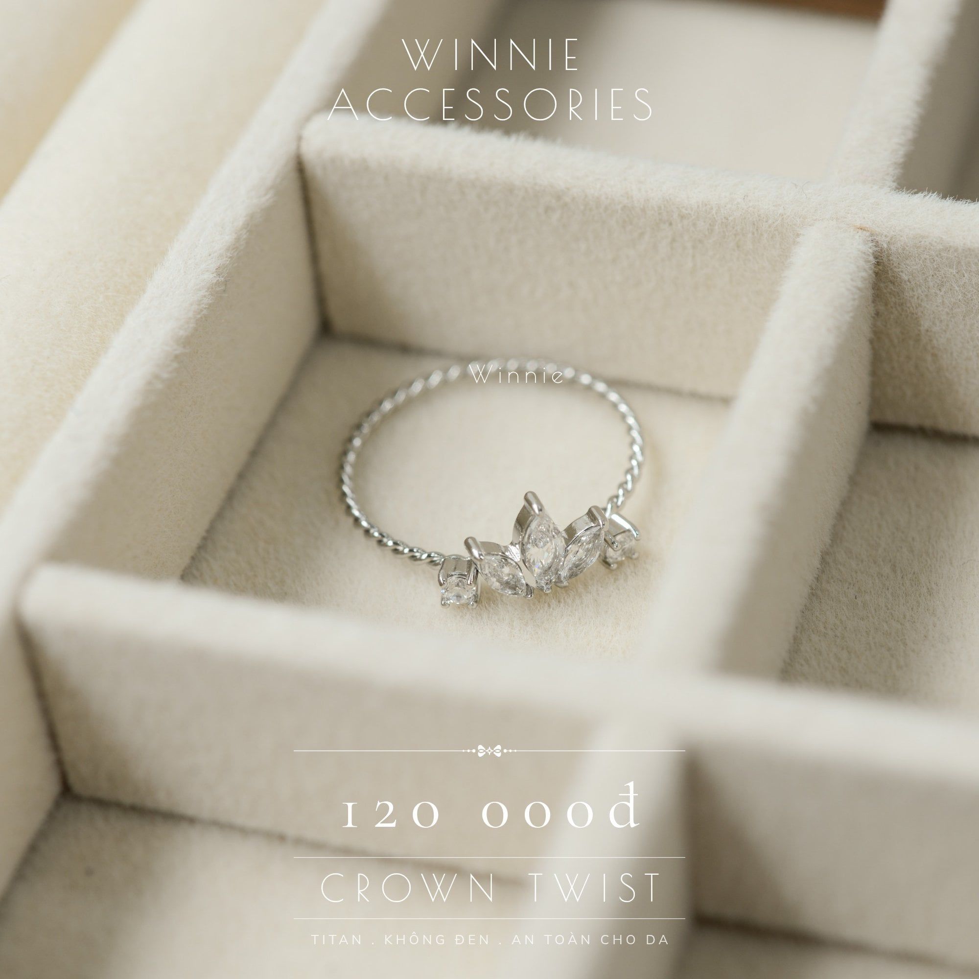  Nhẫn Titan Crown Twist B 