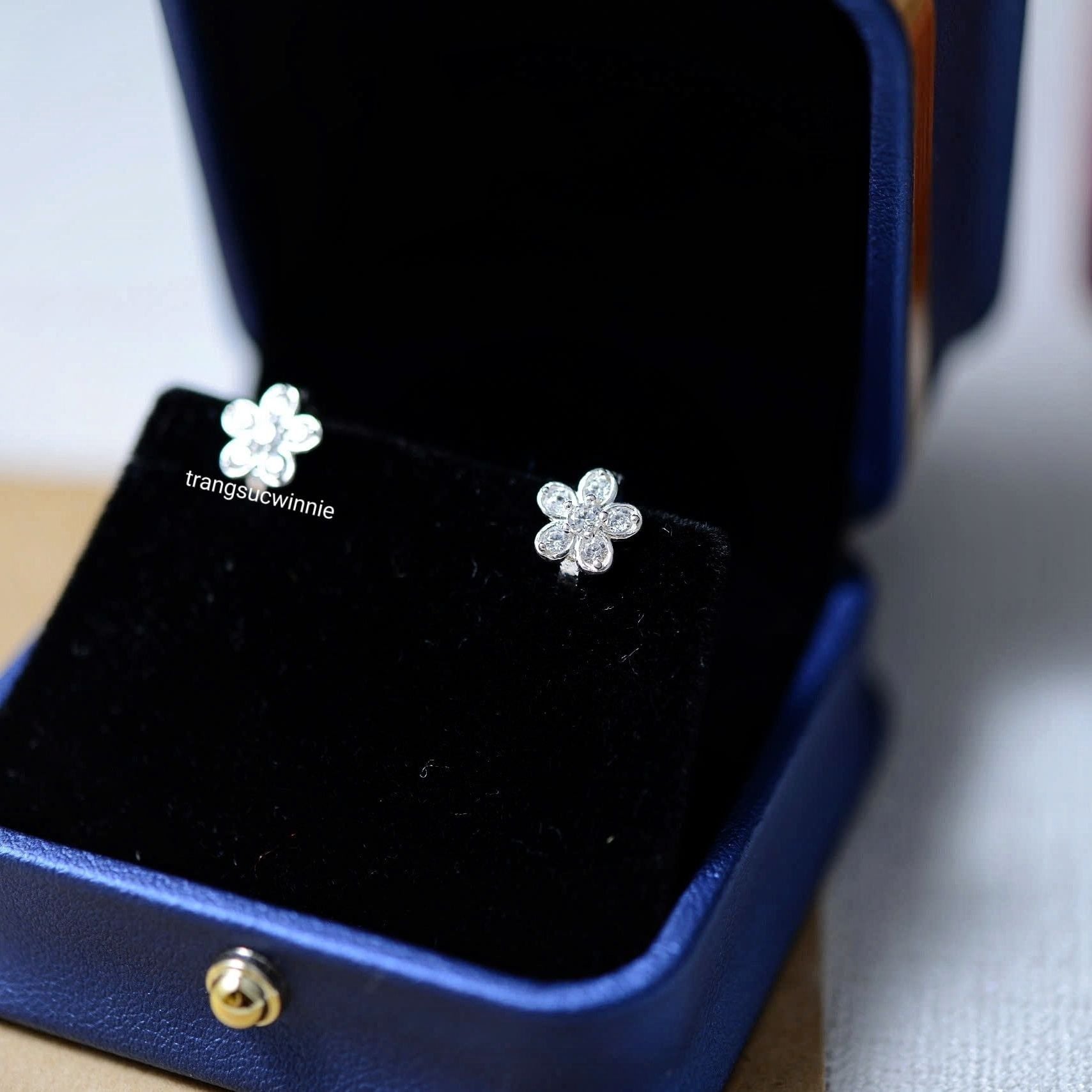  Hoa tai Bạc S925 Khoen Mai 