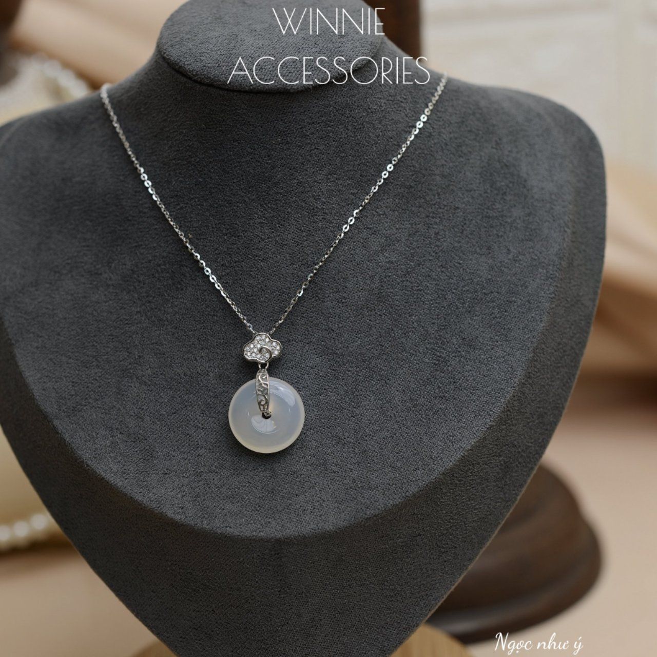  Dây chuyền Bạc S925 Ngọc Như Ý (Xi Kim) 