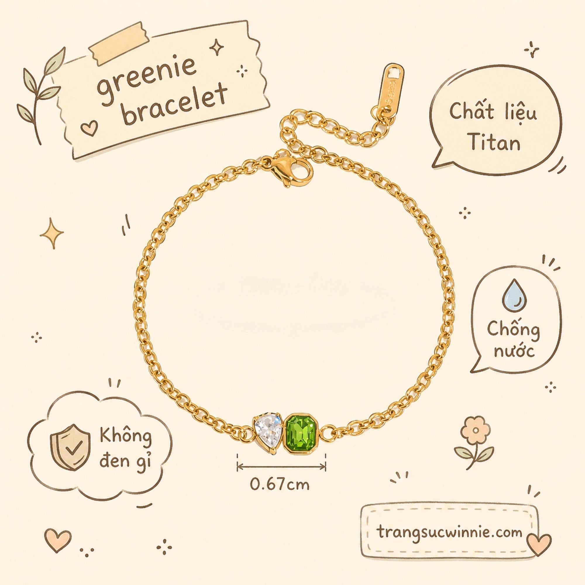  Lắc tay Titan Greenie 