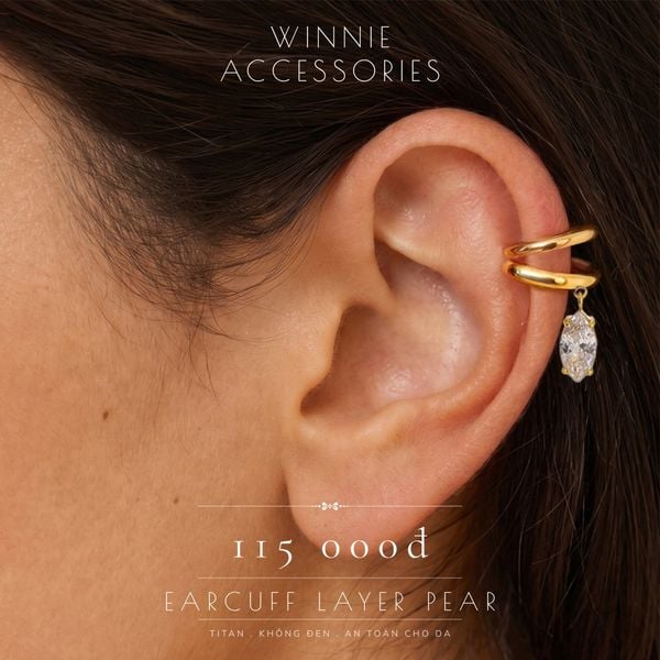  Hoa tai Titan Earcuff Layer Pear (1 chiếc) 