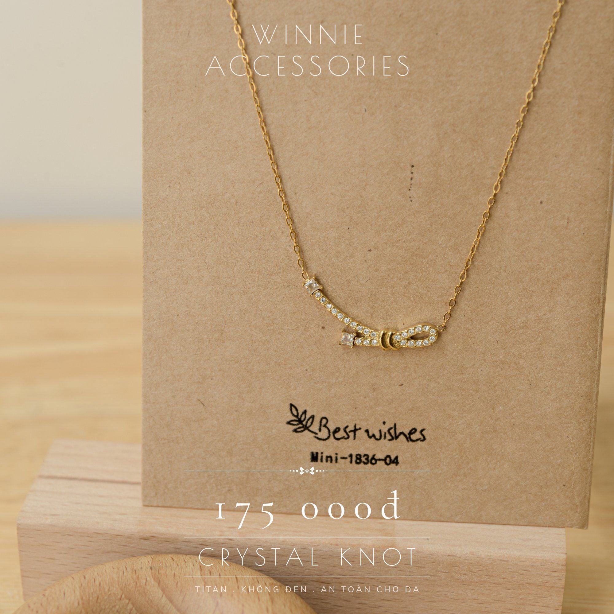  Dây chuyền Titan Crystal knot 