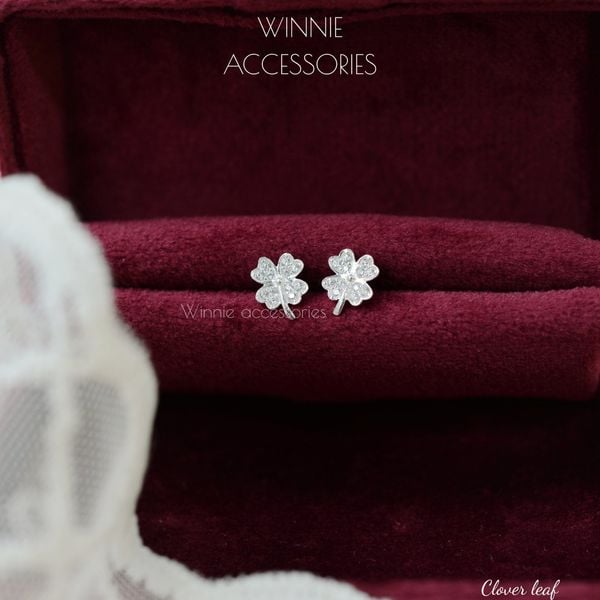  Hoa tai Bạc S925 Clover leaf 