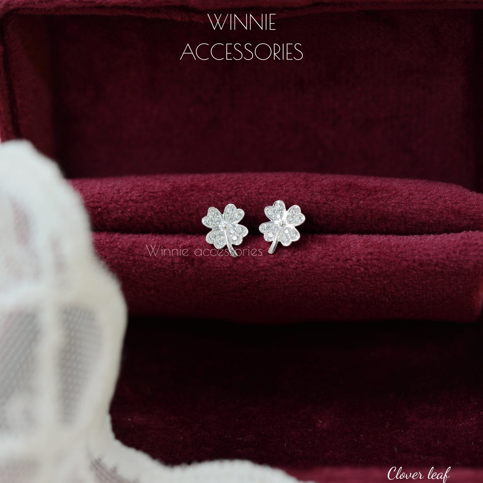  Hoa tai Bạc S925 Clover leaf 