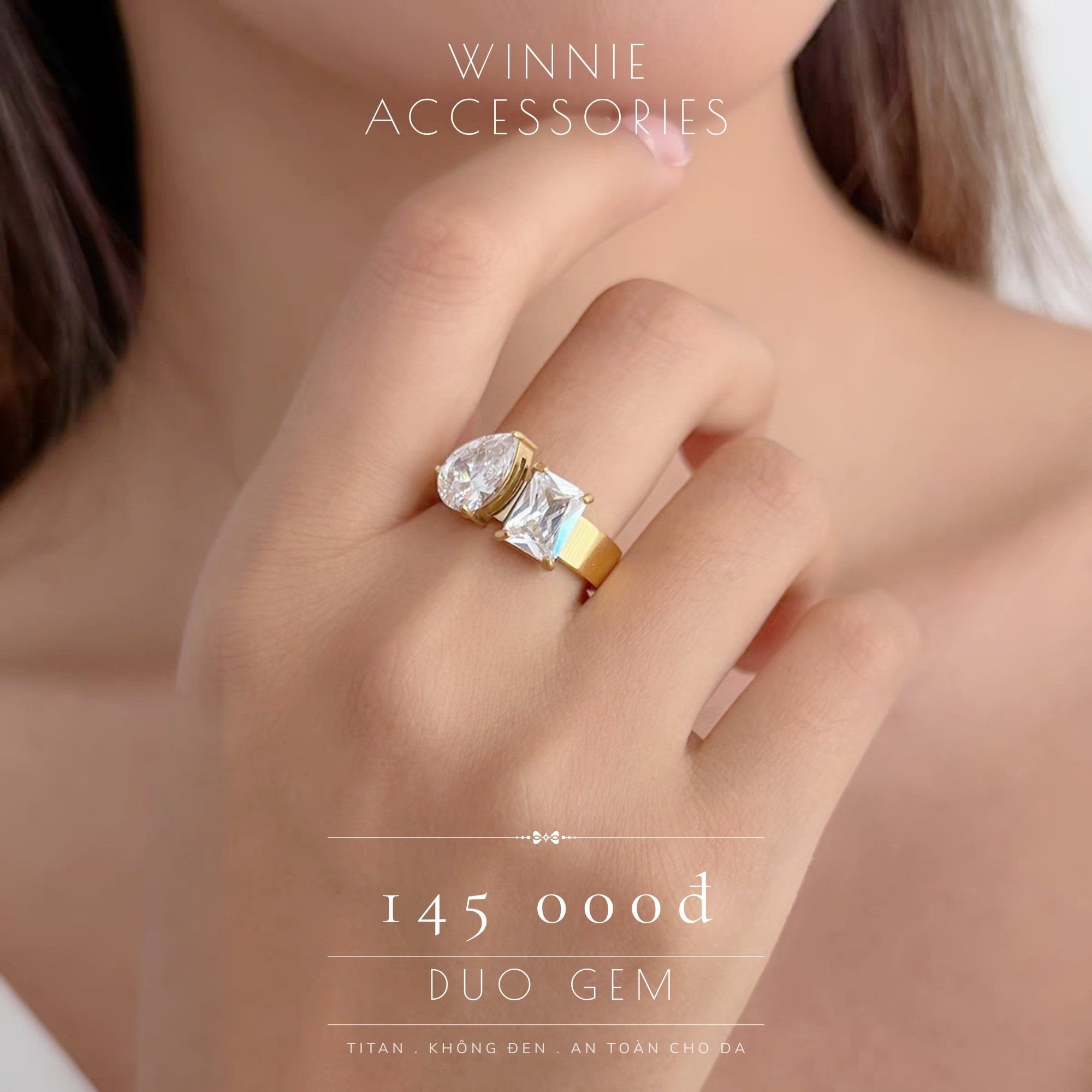  Nhẫn Titan Duo Gem 