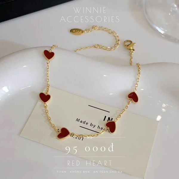 Lắc tay Titan Red heart 