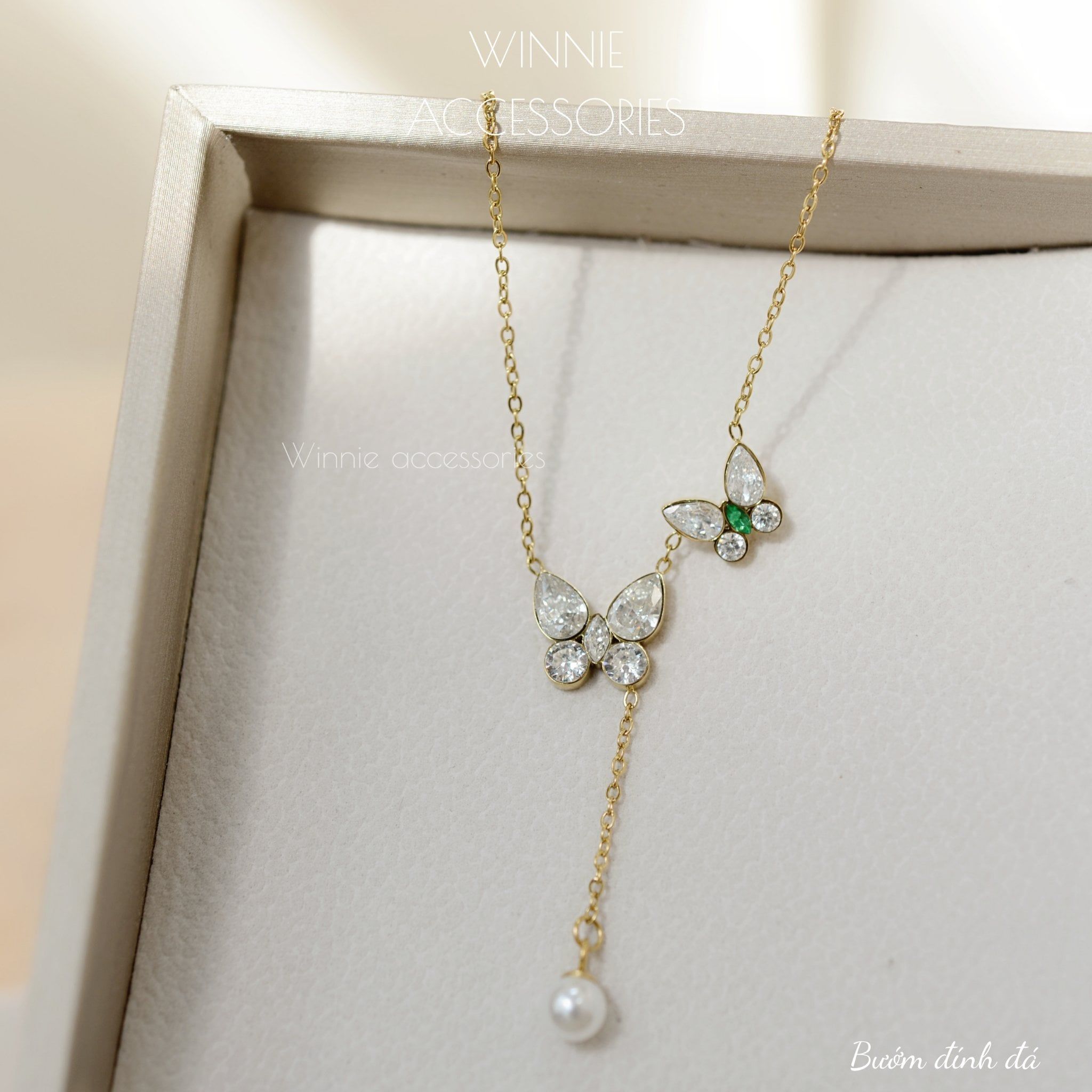  Dây chuyền Titan Bướm đính đá 
