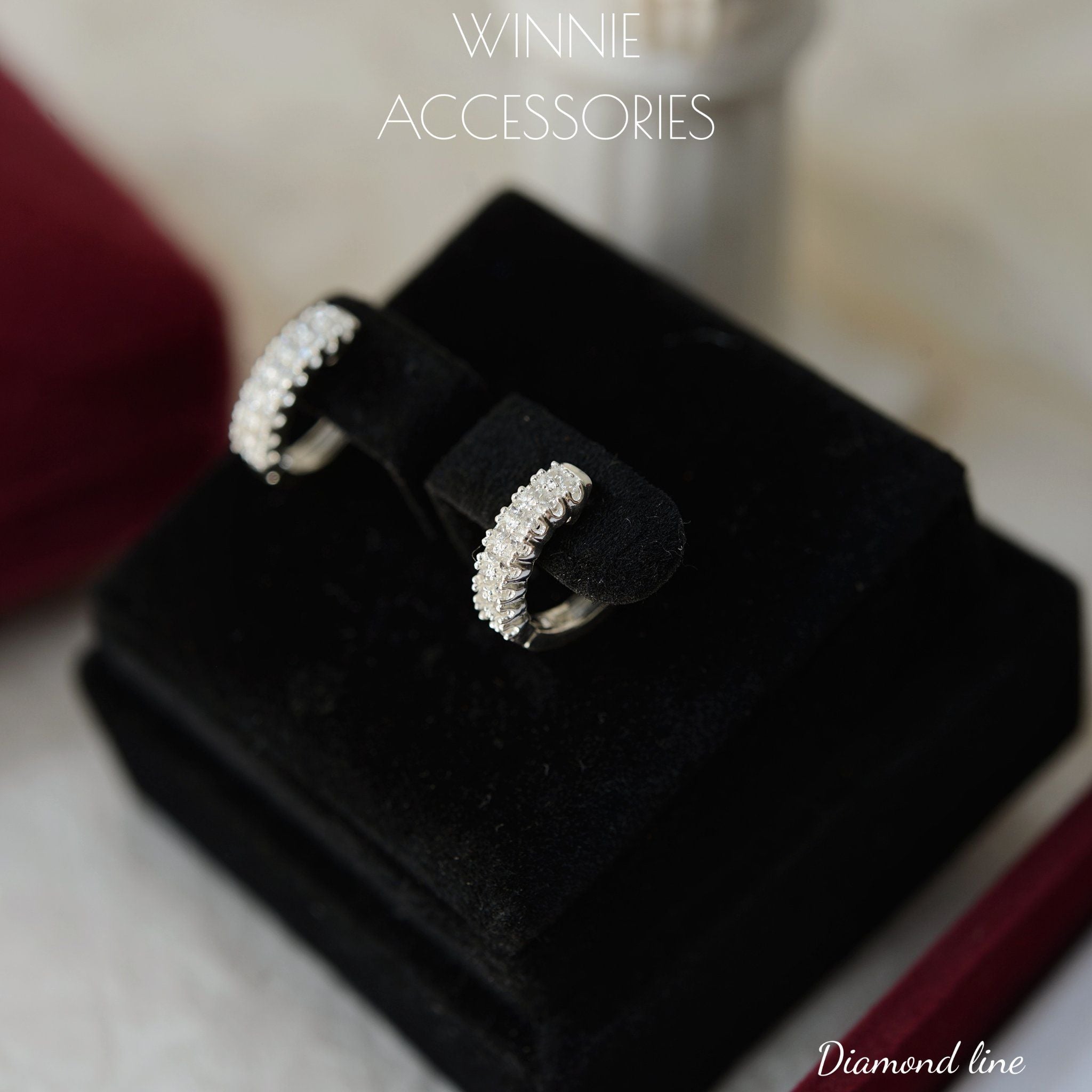  Hoa tai Bạc S925 Diamond Line 