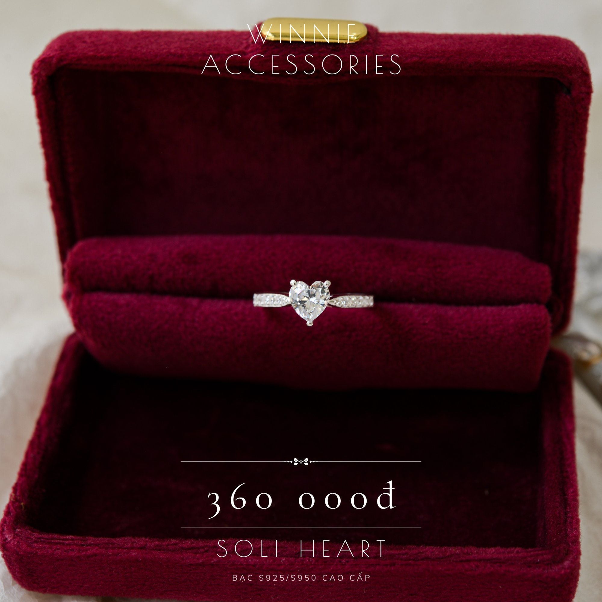 Nhẫn Bạc S925 Soli Heart 