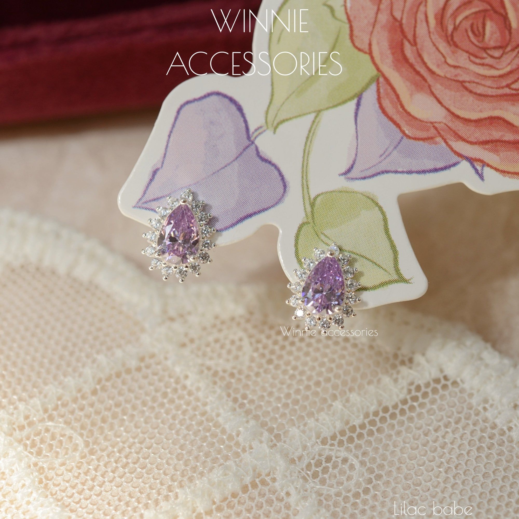  Hoa tai Bạc S925 Lilac Babe 